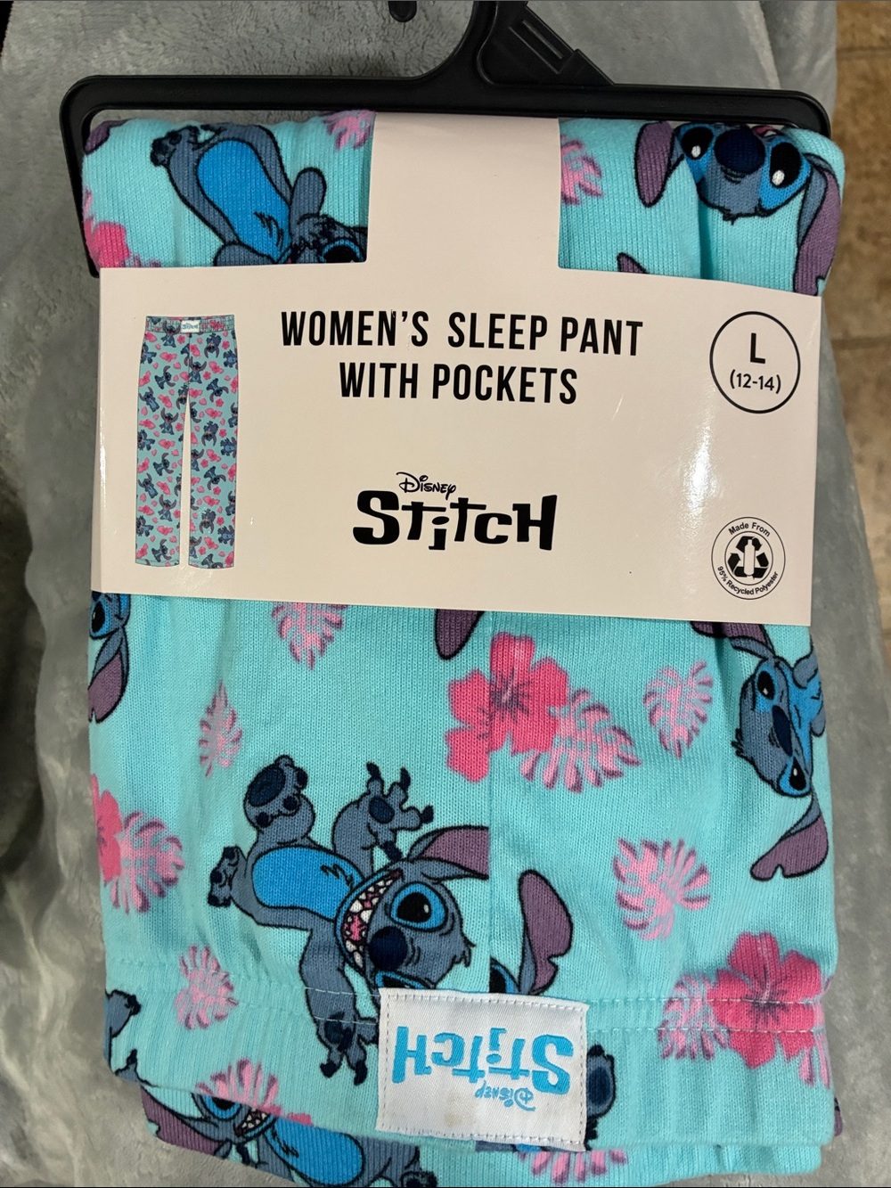 “Stitch” Women's Light Blue Sleep Pants with Pockets